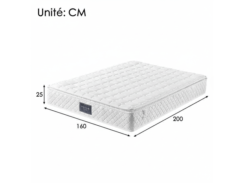  Lit 160x200 cm avec matelas, chevets, banc coffre, liseuses usb, bois clair ABMA4371234A - Conforama R