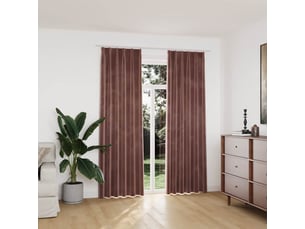 Lot de 2 rideaux occultant, rideaux black-out et crochet velours rose antique 140x225cm cf43983