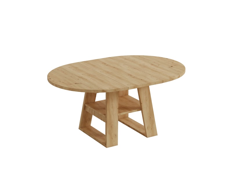 Table à manger extensible,150x110 cm,avec rangement,mdf,coloris chêne - Conforama A