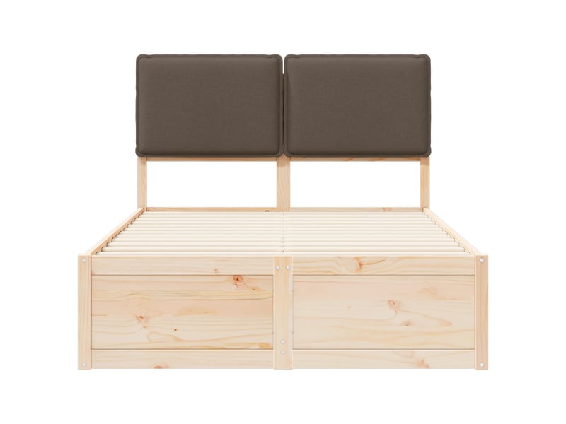 Lit double- lit adulte - cadre de lit avec tête de lit rembourrée taupe 120 x 190 cm - Conforama D