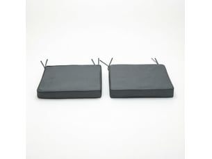 Lot de 2 coussins de chaise extérieur 45 x 45 cm – gris foncé – liens de fixation amovibles