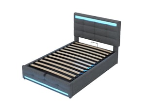 Lit coffre 90x200 cm coloris gris