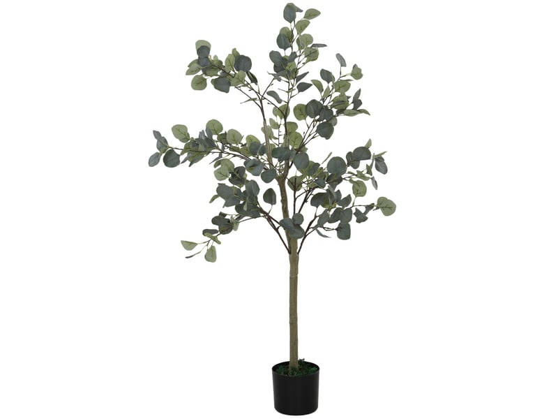  Eucalyptus artificiel décoratif, 150 cm, eucalyptus synthétique avec 230 feuilles en pot pour usage intérieur, vert  - Conforama B
