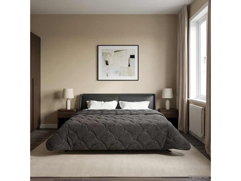  Couette - duvet d'été 200 x 240 cm été anthracite respirant  - Conforama B