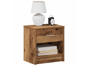 Table de chevet - cabinet de chevet - table de nuit avec tiroir en bois ancien 39x28x41 cm