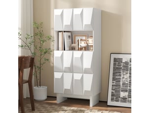 Vitrine coloris blanc 3 étagère(s) <strong>ELVMI</strong> <strong></strong> - 60.5 cmx135.5 cm