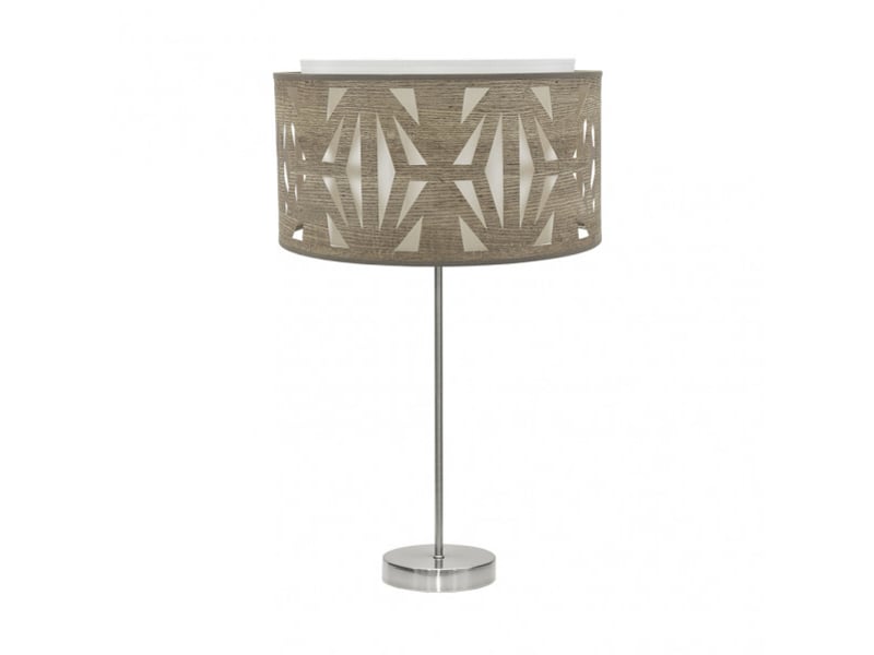  Lampe à poser fabrilamp katerina e27 coloris nickelbois gris 61 x 30 x 30 cm 177971183 - Conforama A