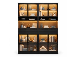 Vitrine coloris noir  OKMYHOME  - 160 cmx200 cm