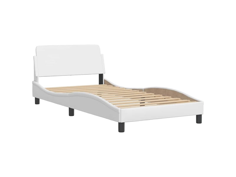  Lit simple- lit adulte -  cadre de lit viana sans matelas blanc 100x200 cm similicuir  - Conforama D