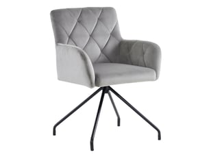 Lot de 2 chaises de salle à manger,avec accoudoirs,velours,gris clair