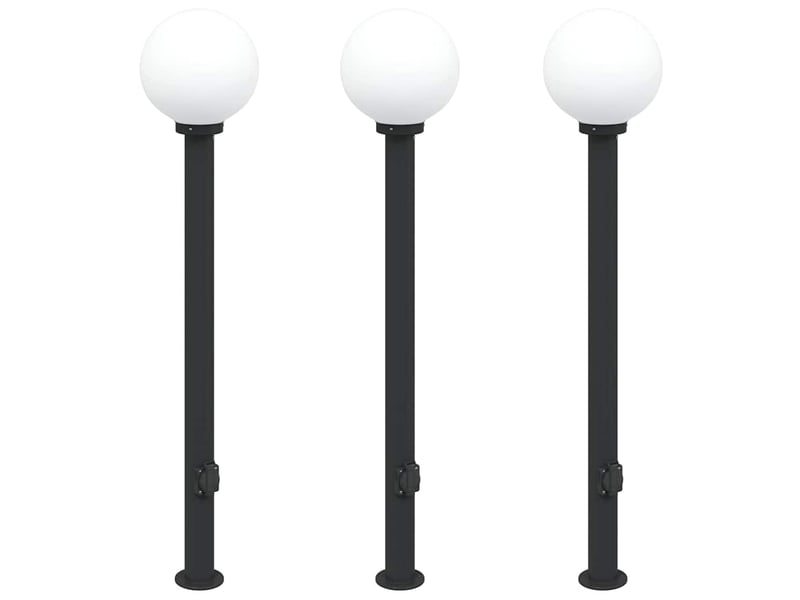 Lot de 3 borne lumineuse avec sortie 120 cm noir ip44  - Conforama A