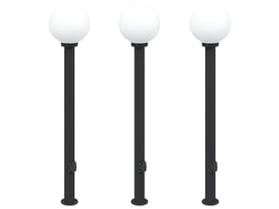 Lot de 3 borne lumineuse avec sortie 120 cm noir ip44