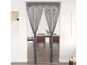 Rideau en macramé, rideau de porte anthracite 140x240 cm coton cf43858