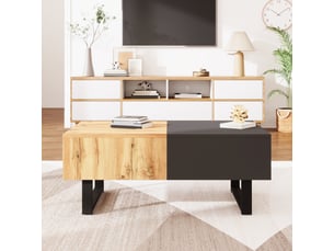 Table basse rectangulaire coloris naturel <strong></strong> <strong></strong> - 55 cmx100 cm