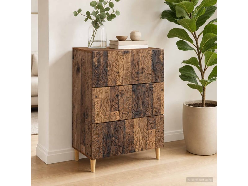  Armoire de rangement bureau, armoire à tiroirs bois ancien 66 x 34,5 x 90 cm shl3281  - Conforama C