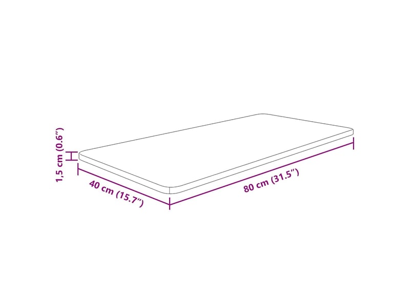 Comptoir de salle de bain, plan de travail 80x40x1,5 cm bois massif non traité cf65766  - Conforama D