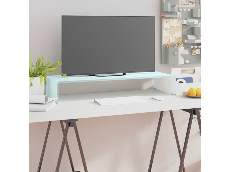 Meuble tv - banc tv - meuble de rangementsupport pour moniteur 80x30x13 cm verre vert  - Conforama B