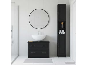 Ensemble de 2 meubles de salle de bain utrecht noir cf63216