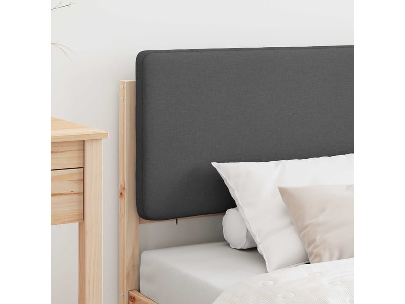  Lit simple- lit adulte -  cadre de lit avec tête de lit rembourrée gris foncé 80 x 200 cm  - Conforama B