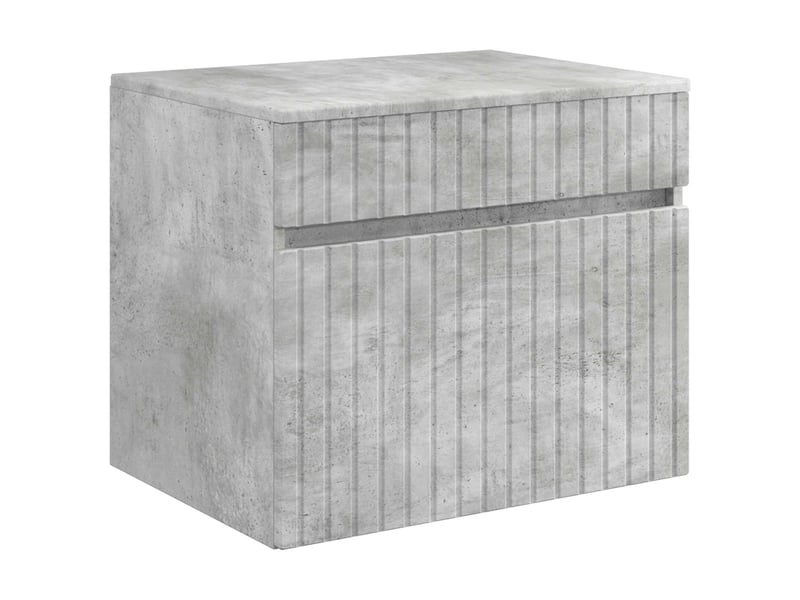  Cabinet salle de bain mural, meuble de rangement gris béton 59x44.5x50 cm  - Conforama A