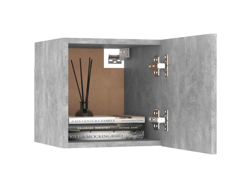  Ensemble de meubles tv 6 pcs gris béton bois d'ingénierie shl68716  - Conforama E