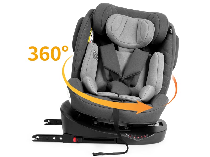  Siège auto enfant i-size 360° pivotant isofix avec top tether - grey, 40-150 cm  - Conforama C