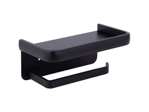 1pc porte papier toilette mural support papier rouleau aluminium derouleur papier wc avec étagère de rangement noir