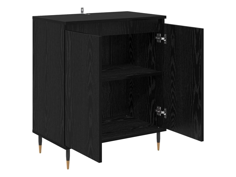 Buffet - bahut - meuble de rangement chêne noir 60 x 35 x 70 cm bois d'ingénierie - Conforama E
