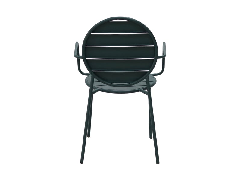  Lot de 4 fauteuils de jardin dossier rond en métal vert sapin - baca  - Conforama E