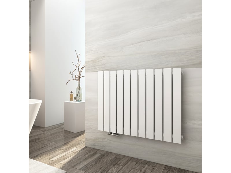 Emke radiateur à eau chaude, radiateur plat seule couche connexion latérale, blanc 63 x 85 cm, 603w - Conforama B