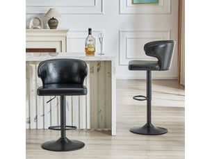 tabouret de bar assise réglable en hauteur <strong>HAUSS SPOLE</strong> - noir hauteur d'assise 85 cm vendu Par paire