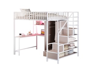 Lit mezzanine 140x200 cm VIVRYN coloris blanc