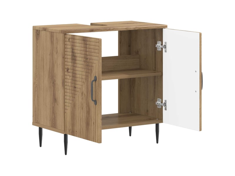 Meuble sous lavabo de salle de bain haarlem chêne artisanal cf64889 - Conforama C