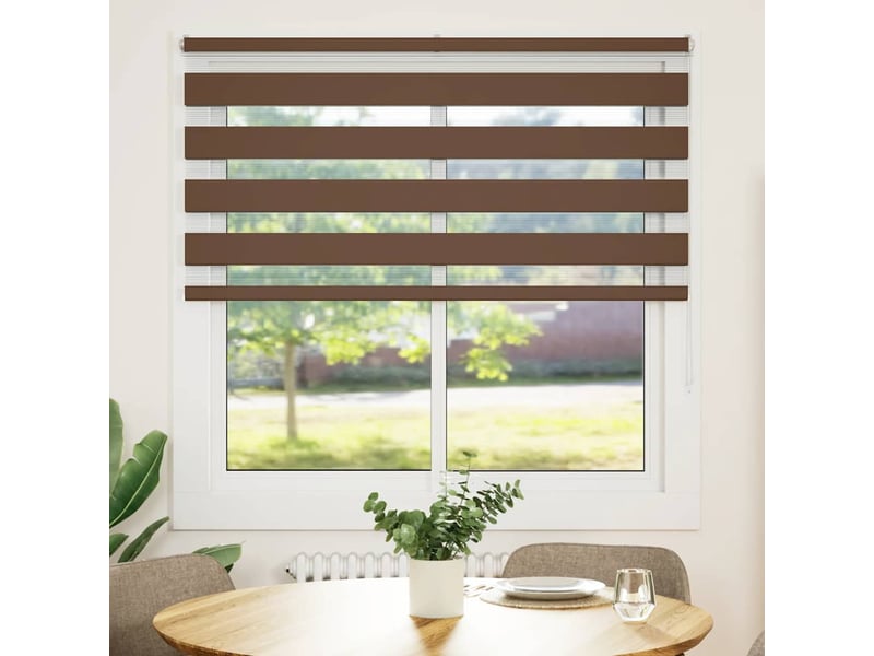  Store zèbre, store de fenêtre marron 140x150cm largeur du tissu 135,9cm polyester cf48676  - Conforama A