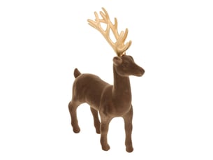 Renne en velours marron h. 28 cm