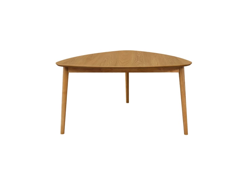  Table à manger triangulaire bois d'hévéa placage chêne 6 places naturel - ninon  - Conforama B