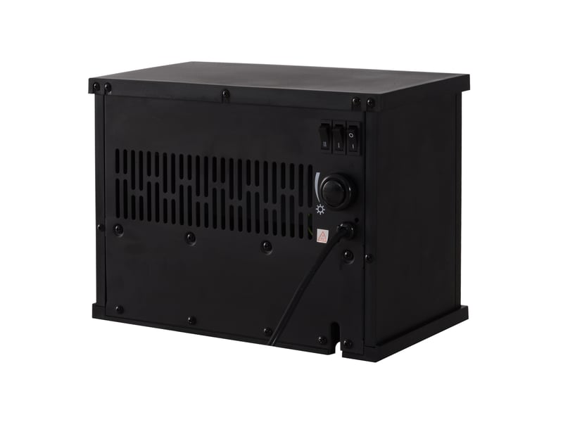  Cheminée électrique à effet de flamme poêle style contemporain thermostat 600-1200 w noir  - Conforama D