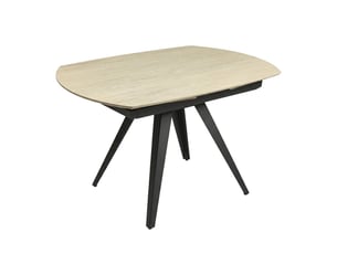 Table extensible ovale 120-180 cm céramique effet bois – adelphia 2
