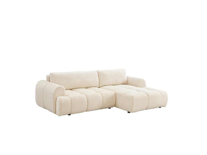  Canapé nuage convertible 4 places en tissu bouclette beige palms  - Conforama A