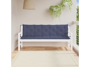 Lot de 2 coussins de banc de jardin, coussins d'assise bleu marine 180x50x7 cm cf58644