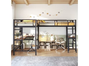 Lit mezzanine 90x200 cm <strong>ZOVIRA</strong> <strong></strong> coloris noir