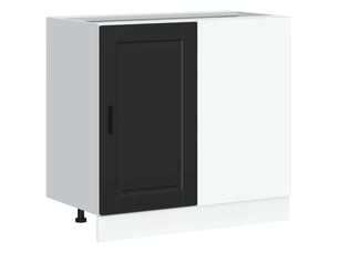 Meuble de rangement, meuble bas de cuisine en bois d'ingénierie noir shl940