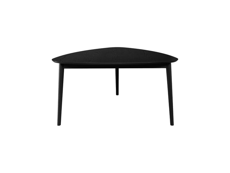  Table à manger triangulaire bois d'hévéa placage chêne 6 places noir - ninon  - Conforama B