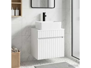 Meuble de lavabo mural, rangement salle de bain blanc brillant 49x41x63 cm shl4938