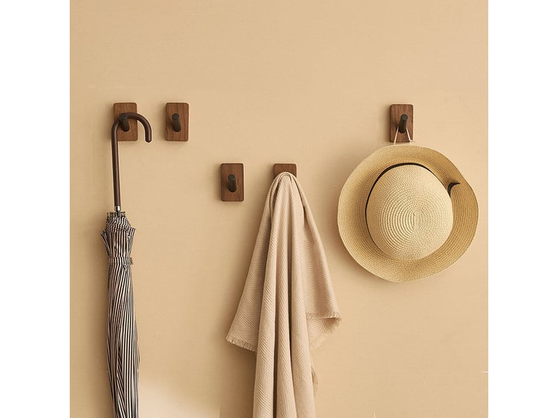  3 porte-manteaux bois, crochets muraux pour chapeaux, clés, serviettes. Déco salon, salle de bain, chambre, cuisine. Naturel, robuste et fonctionnel.  - Conforama C
