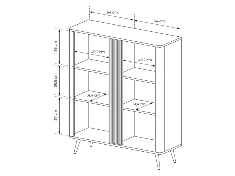  Buffet hazamale, commode 2 étagères, 113x38x134h cm marron noyer Hazamale - Conforama C