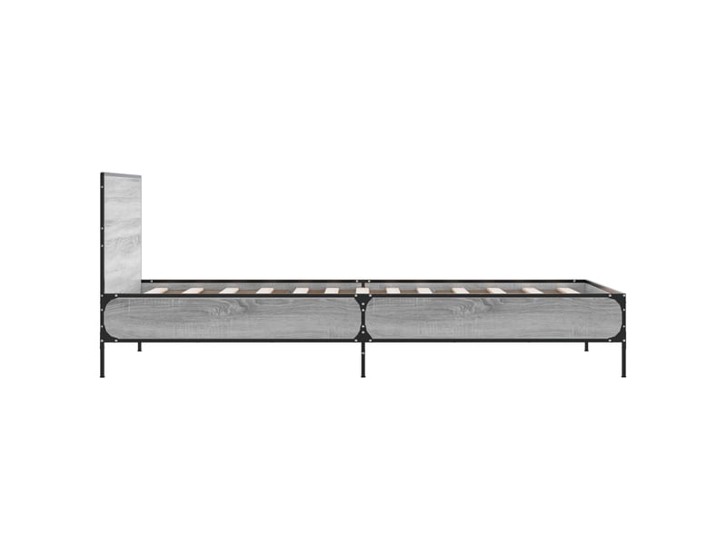  Lit simple- lit adulte -  cadre de lit avec tête de lit sonoma gris 80 x 200 cm  - Conforama D