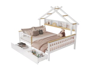 Lit cabane 140x200 cm MAISENTIEL coloris bicolore