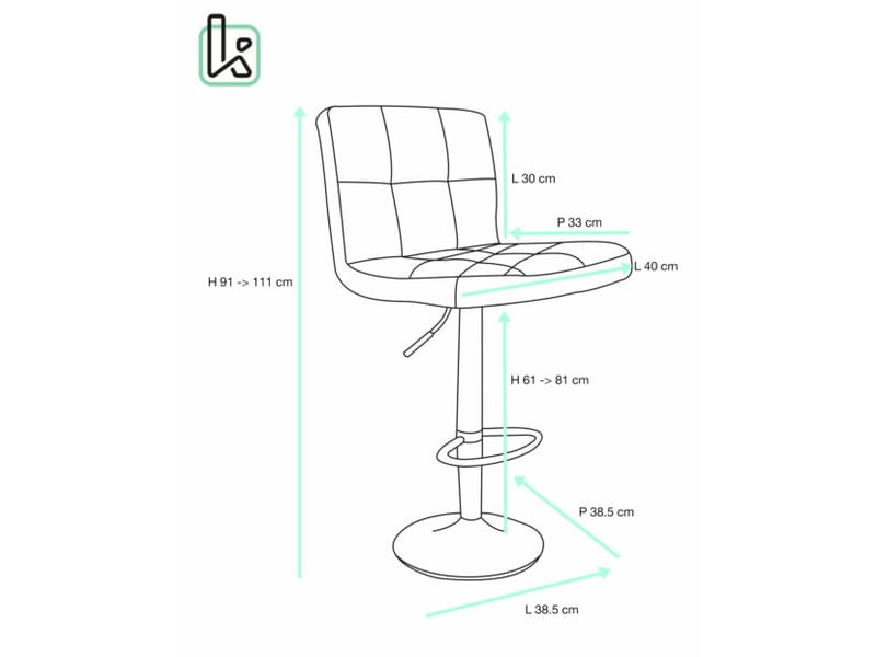  Lot de 2 tabourets de bar réglables pivotants sivan gris 173 SIVAN - Conforama R