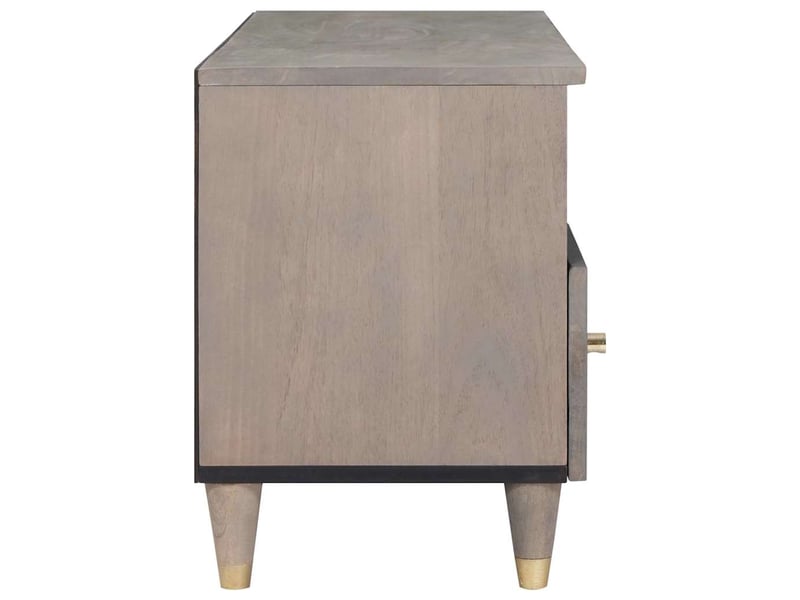  Meuble tv - banc tv - meuble de rangement gris 100 x 33 x 46 cm bois de mangue massif  - Conforama D